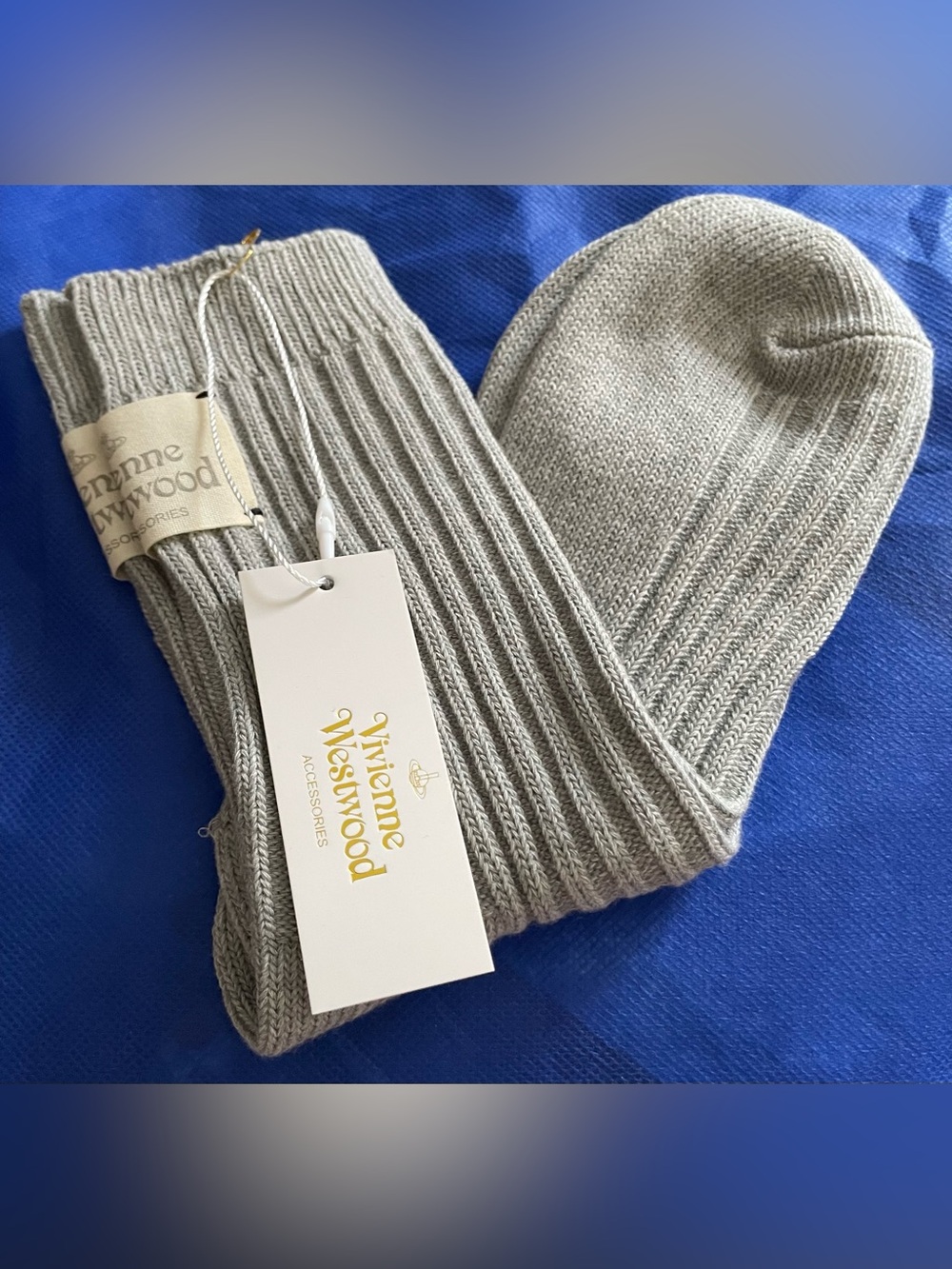 Vivienne Westwood Women’s Light Gray Rib Knit Socks